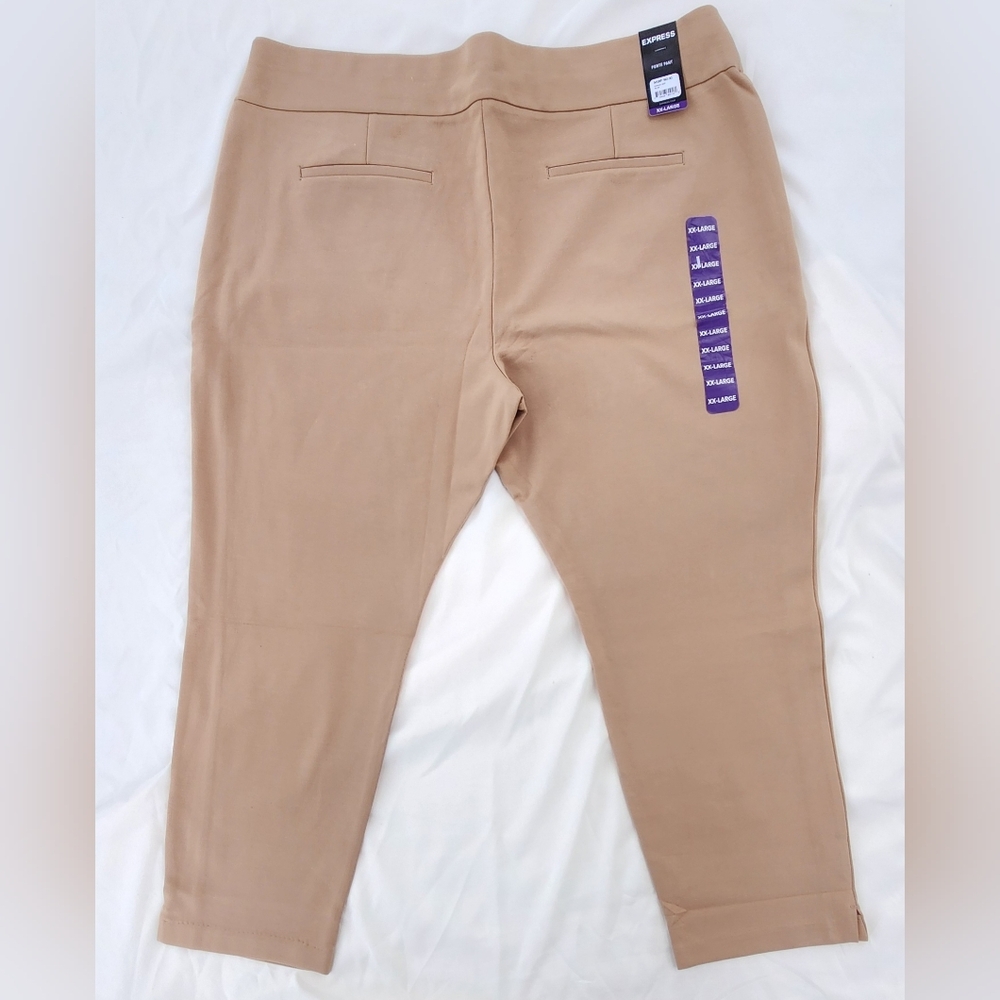 Express Women’s Ponte Pants XX-Large Pecan Brown Stretch Pull-On MSRP $80 - Picture 2 of 8